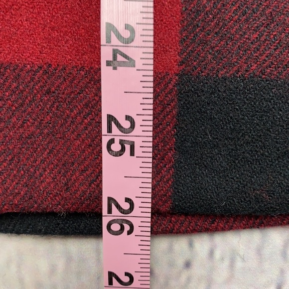 Gap 70% Recycled Wool Red/Black Plaid Coat Size: Medium - Picture 13 of 17